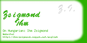 zsigmond ihm business card